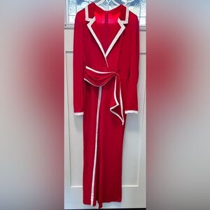 Elegant Red and White Women's Jumpsuit